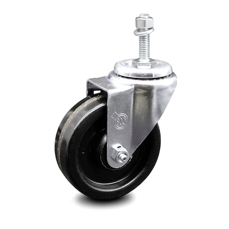Service Caster 4 Inch Phenolic Wheel Swivel 10mm Threaded Stem Caster SCC-TS20S414-PHS-M1015
